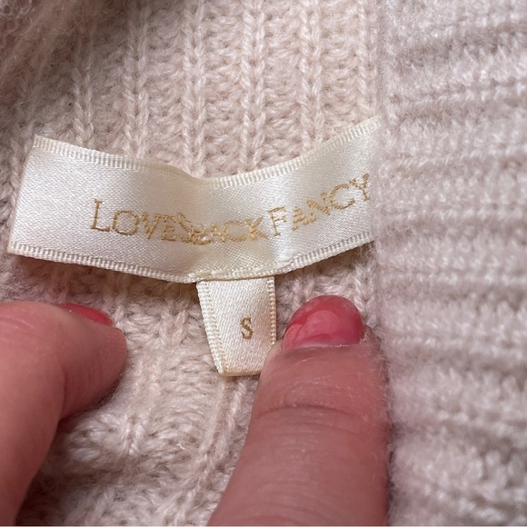 LoveShackFancy- Beige Potter Sweater Size S Cashmere Puff Sleeve Fall Fashion - Picture 10 of 11